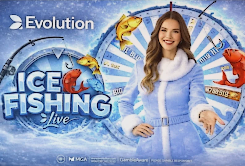 Επιλογές πονταρίσματος Ice Fishing της Evolution Gaming με Leaf και bonus τμήματα πάνω στον τροχό