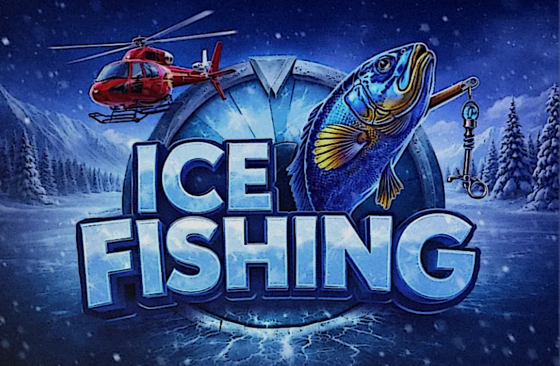 Ice Fishing mobile casino της Evolution Gaming σε tablet με landscape προβολή και touch διεπαφή προσαρμοσμένη για live παιχνίδι
